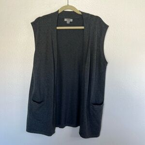 EUC Edwards Gray Sleeveless Cardigan Vest sz XL